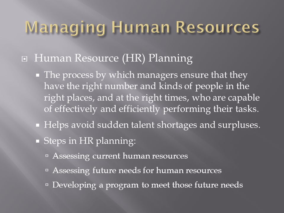 Managing Human Resources