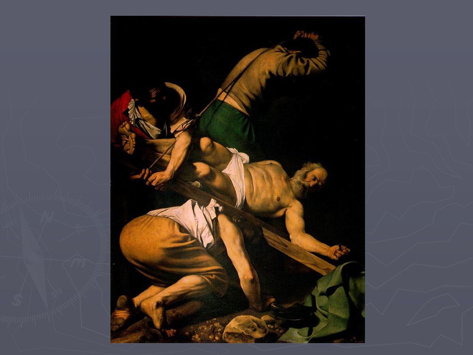 CARAVAGGIO, Michelangelo Merisi da The Crucifixion of Saint Peter Oil on canvas 90 1/2 x 70 in.