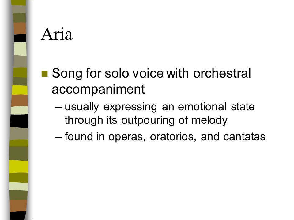 Aria Song for solo voice with orchestral accompaniment