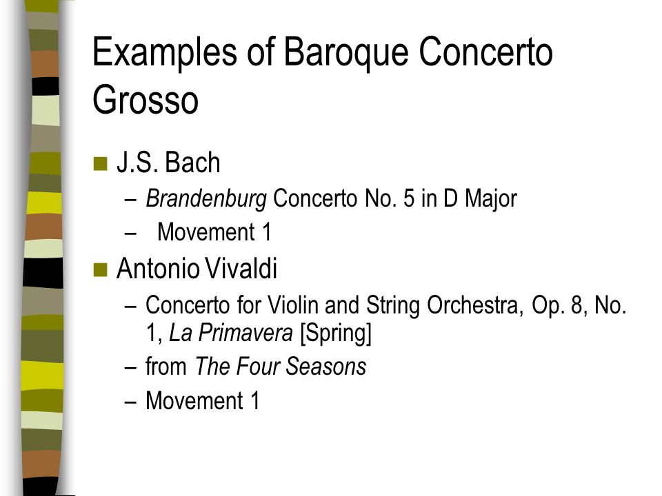 Examples of Baroque Concerto Grosso