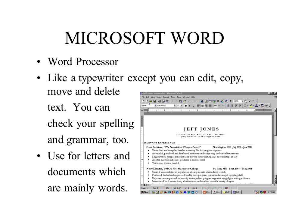 MICROSOFT WORD Word Processor