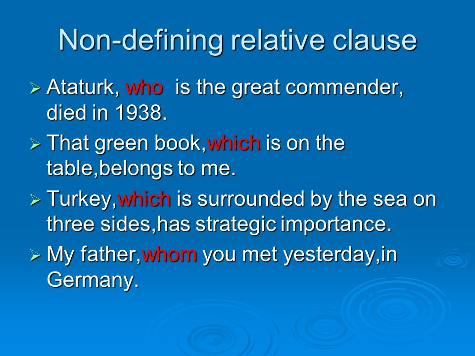 Non-defining relative clause