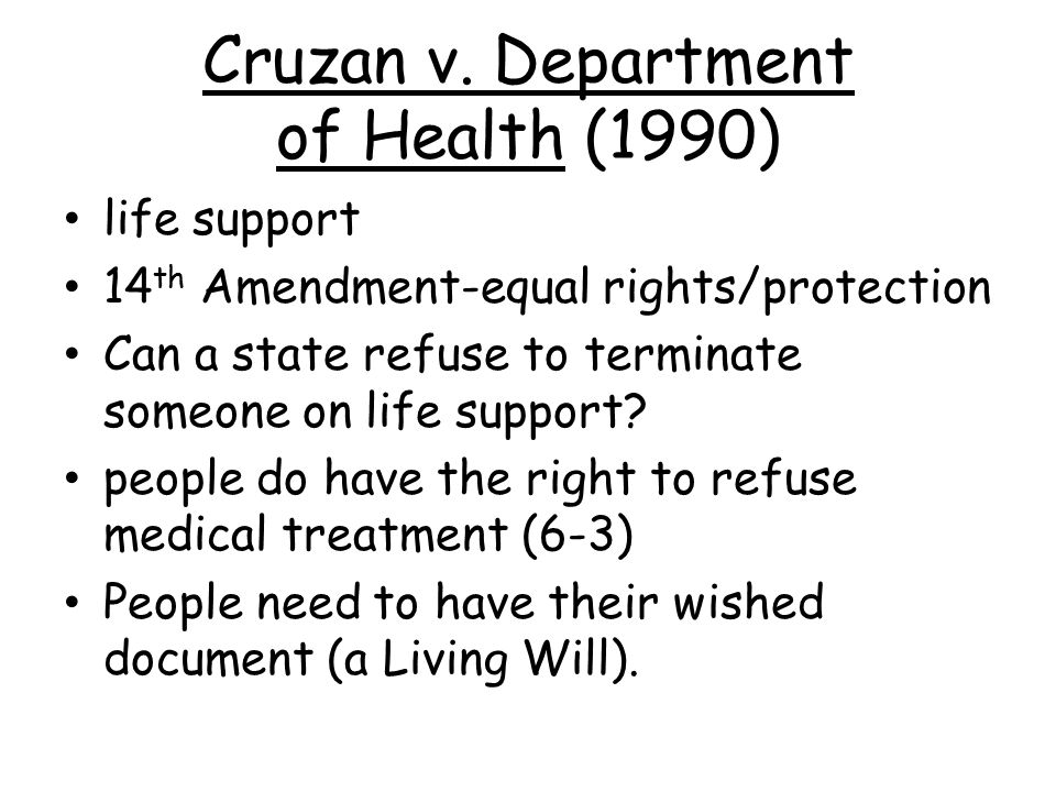 Cruzan v. Department of Health (1990)