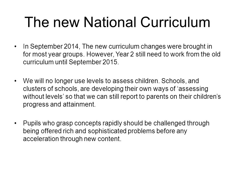 The new National Curriculum