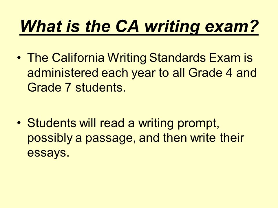 What is the CA writing exam