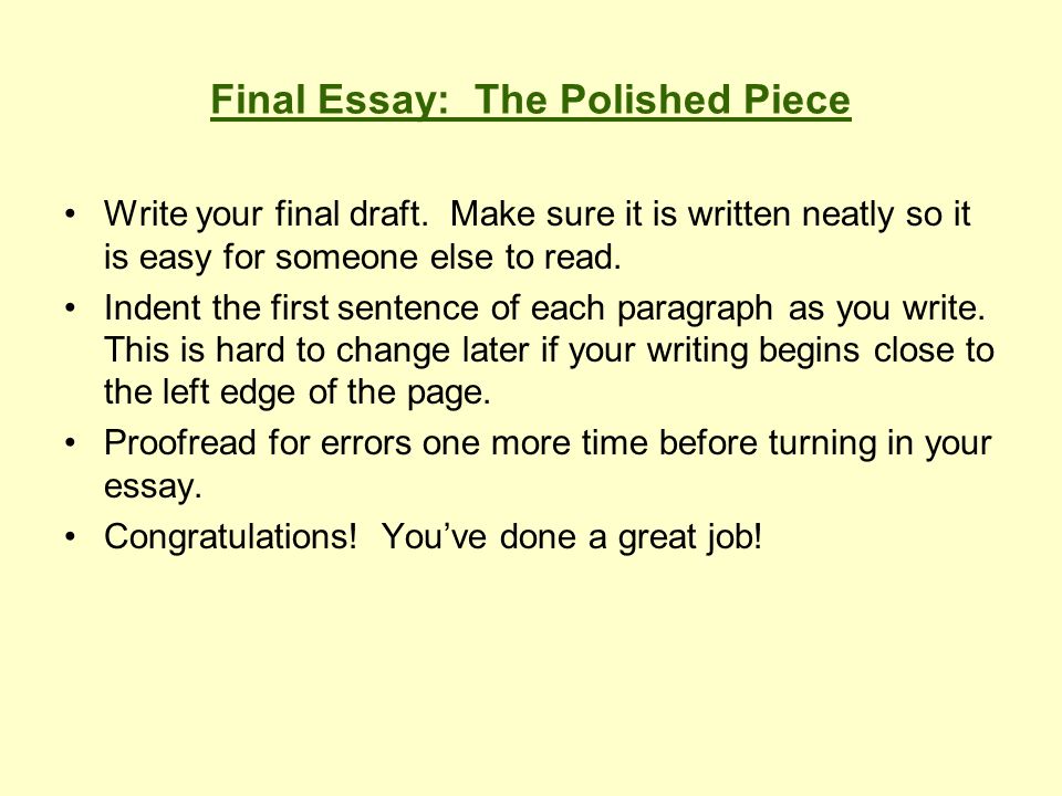 Final Essay: The Polished Piece