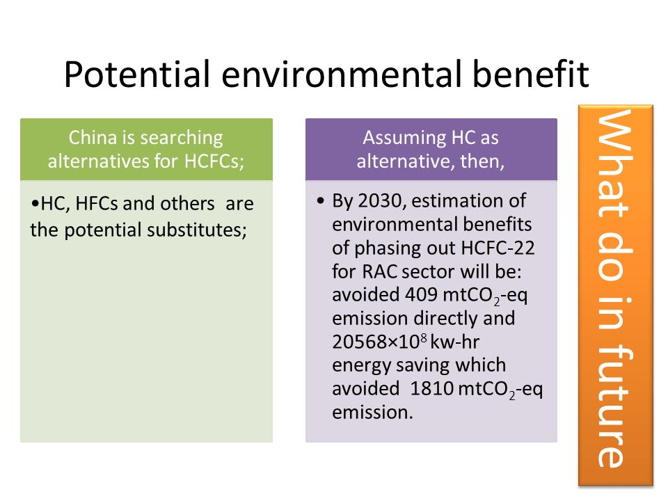 Potential environmental benefit