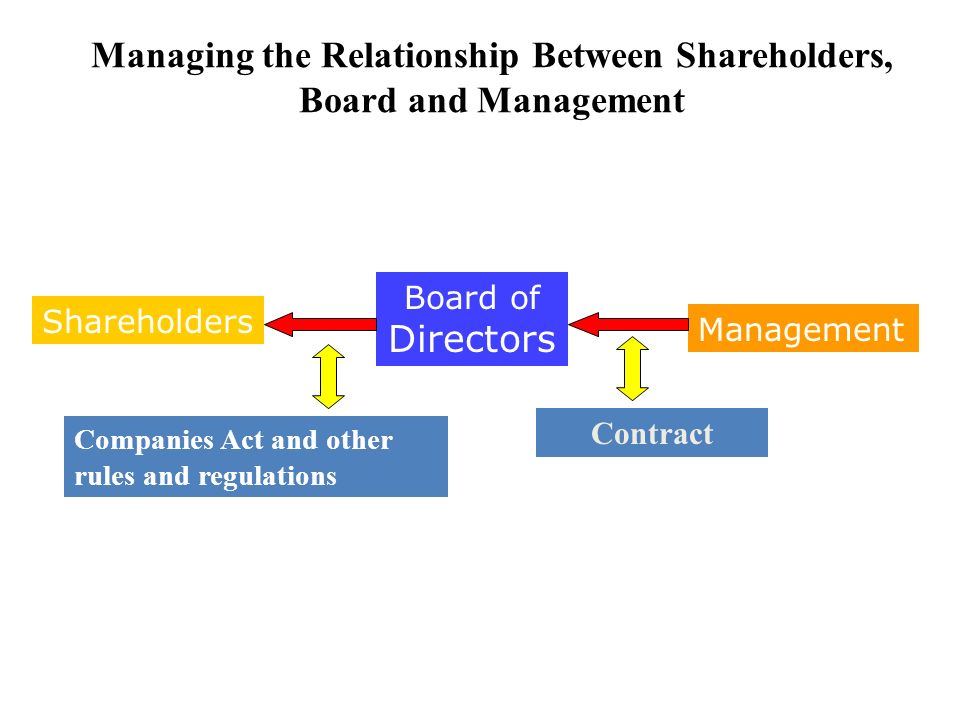 Managing the Relationship Between Shareholders, Board and Management