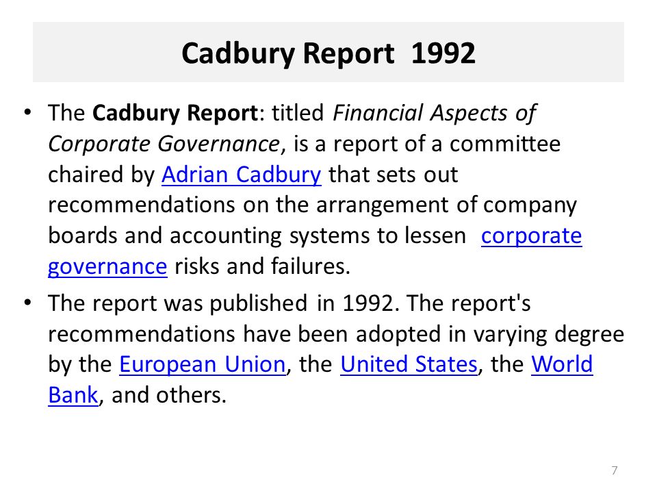 Cadbury Report 1992