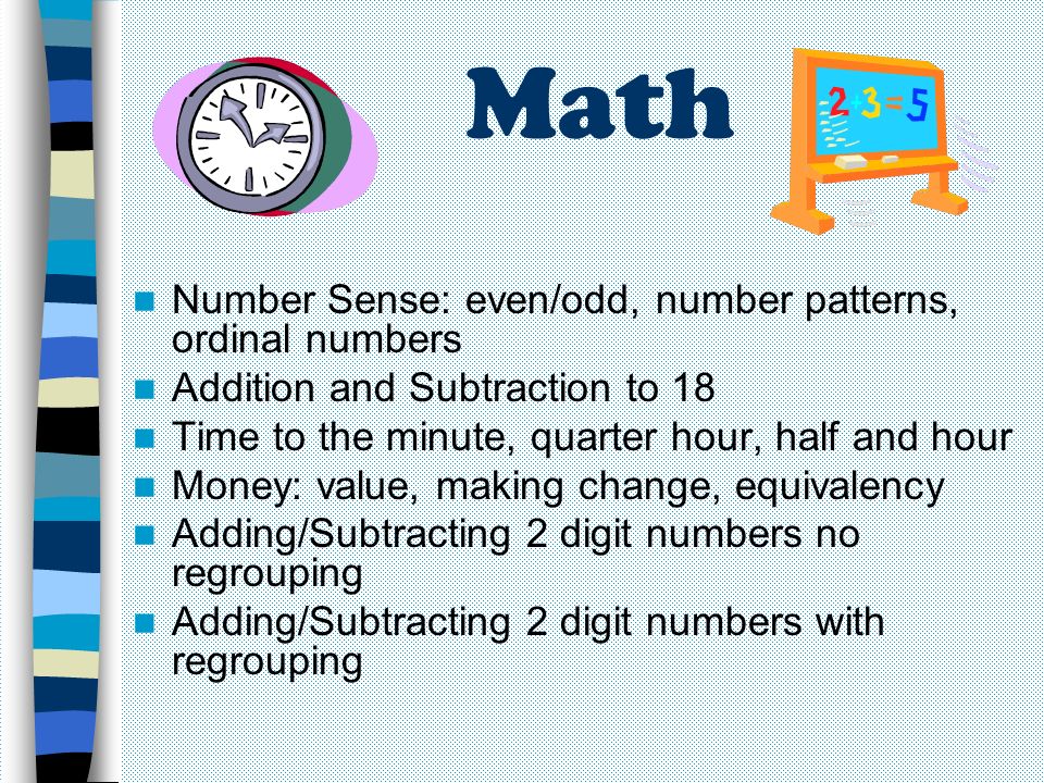 Math Number Sense: even/odd, number patterns, ordinal numbers