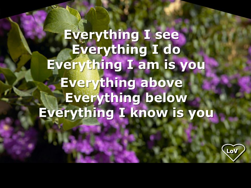 Everything I see Everything I do Everything I am is you