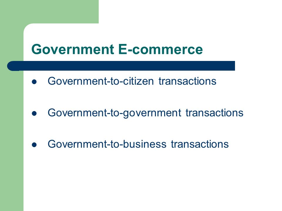 Government E-commerce