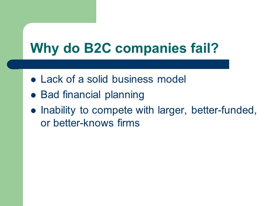 Why do B2C companies fail