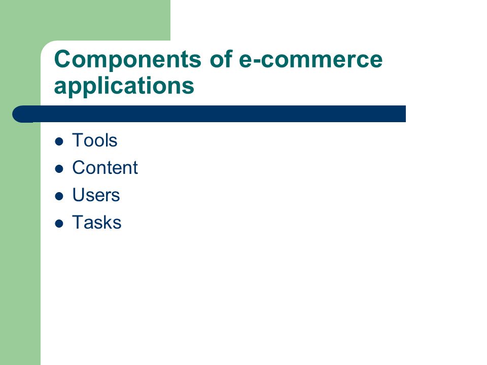 Components of e-commerce applications