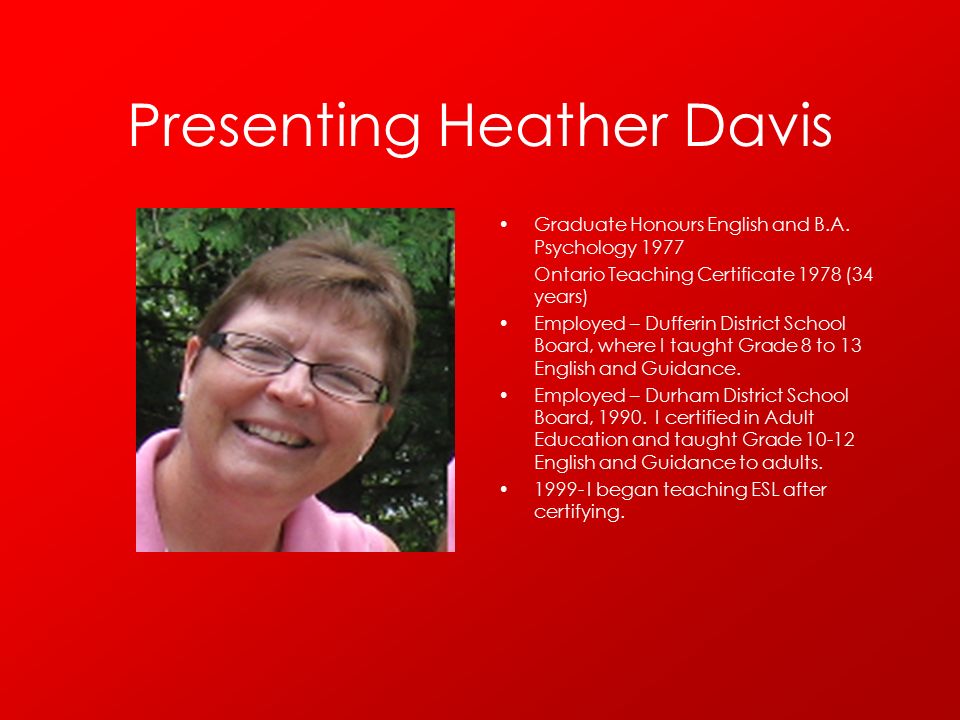 Presenting Heather Davis