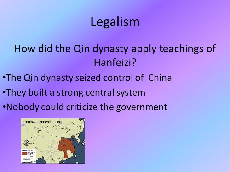 How did the Qin dynasty apply teachings of Hanfeizi