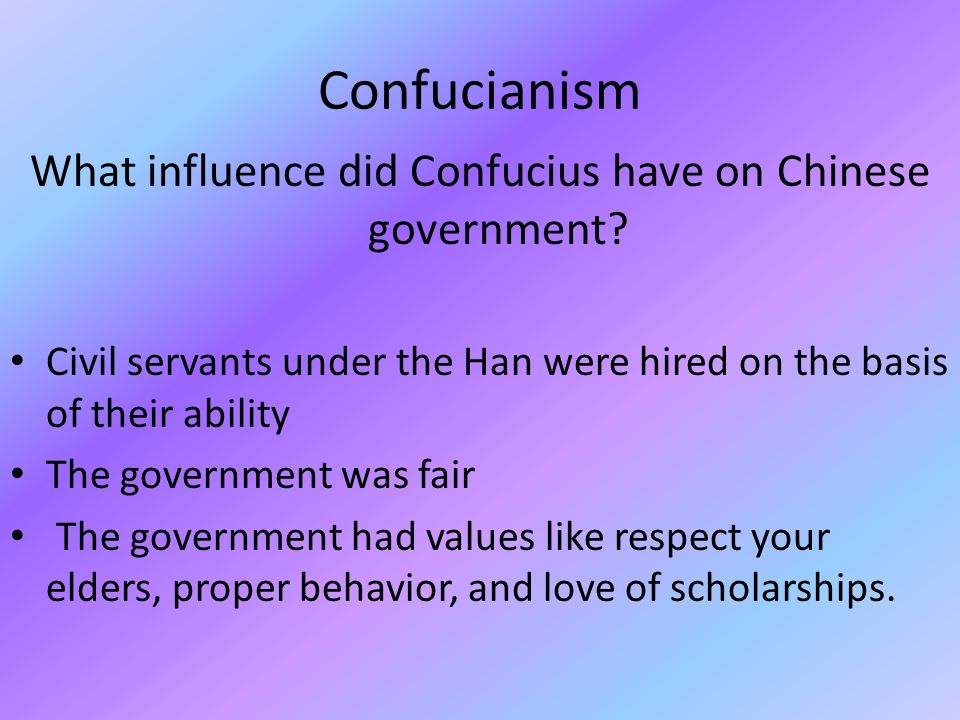 What influence did Confucius have on Chinese government