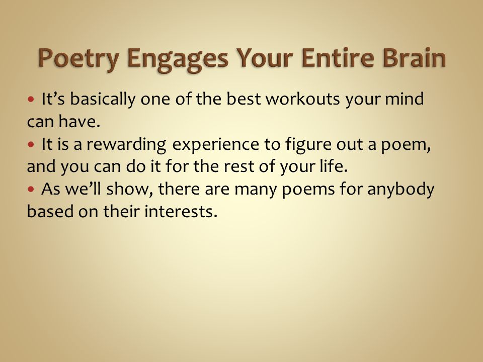 Poetry Engages Your Entire Brain