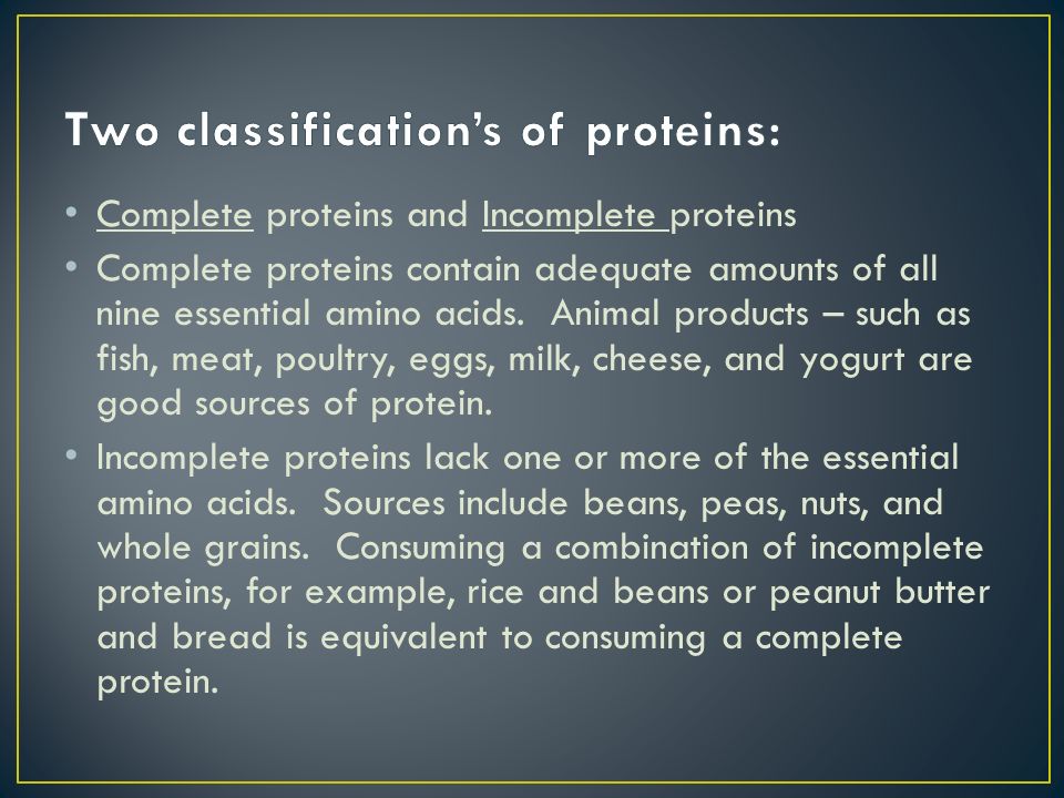 Two classification’s of proteins: