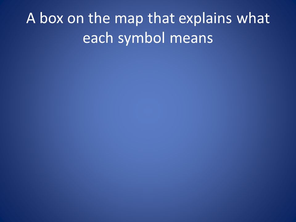 A box on the map that explains what each symbol means
