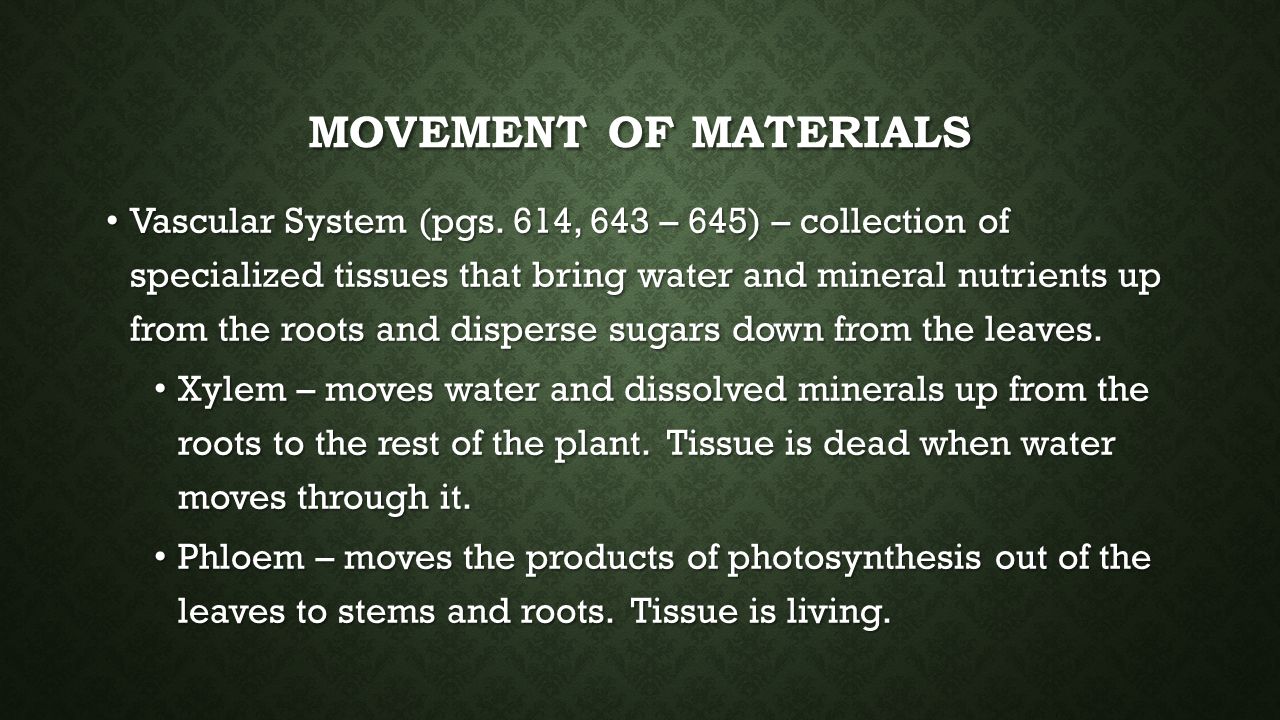 Movement of materials