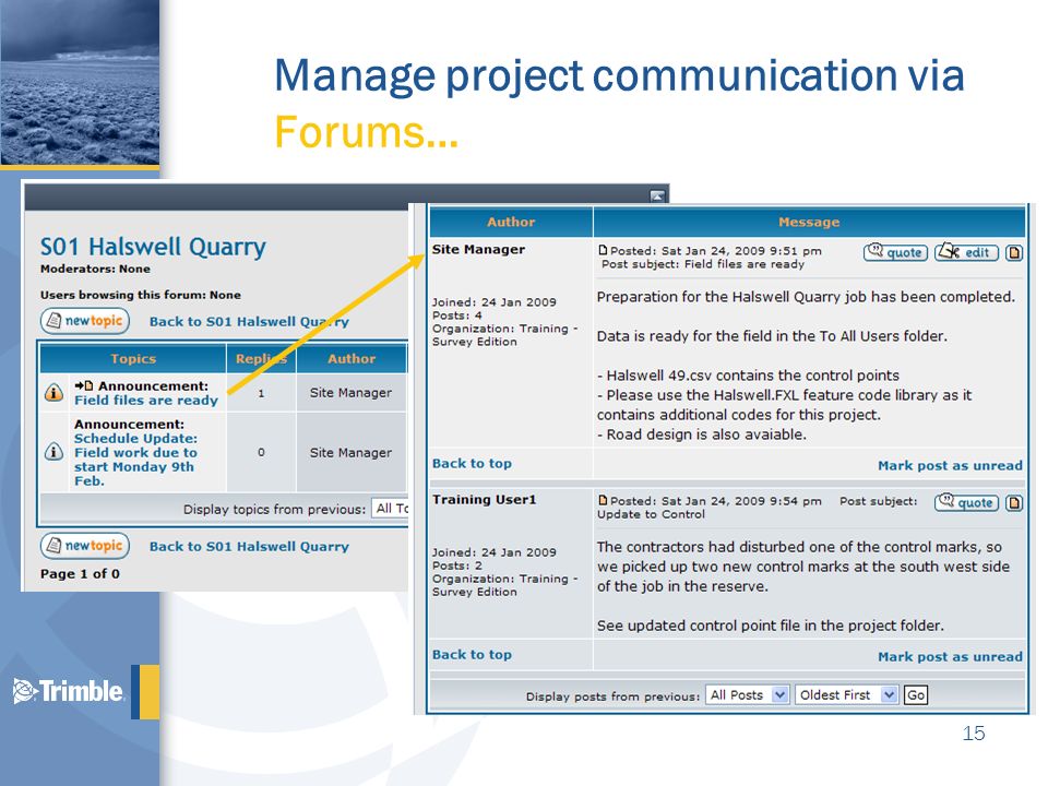 Manage project communication via Forums…