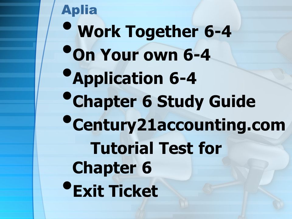 Tutorial Test for Chapter 6 Exit Ticket
