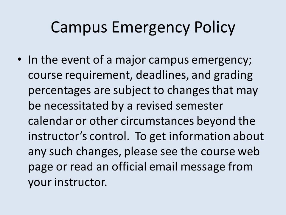 Campus Emergency Policy