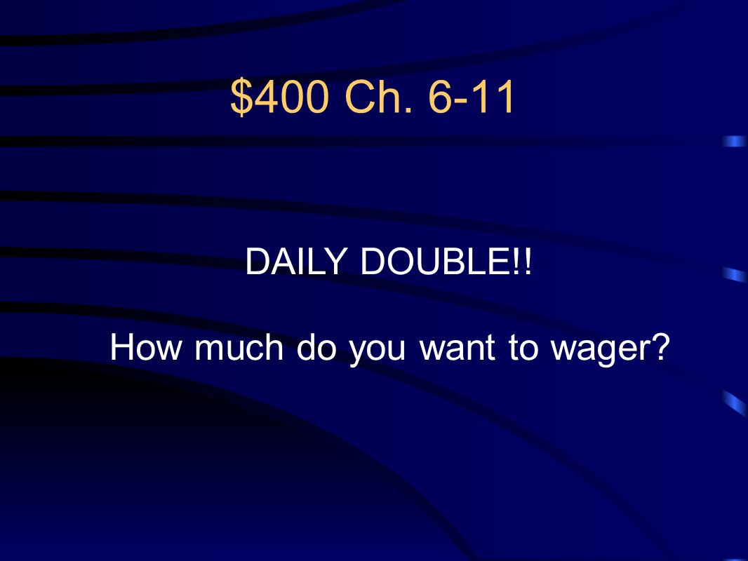 How much do you want to wager