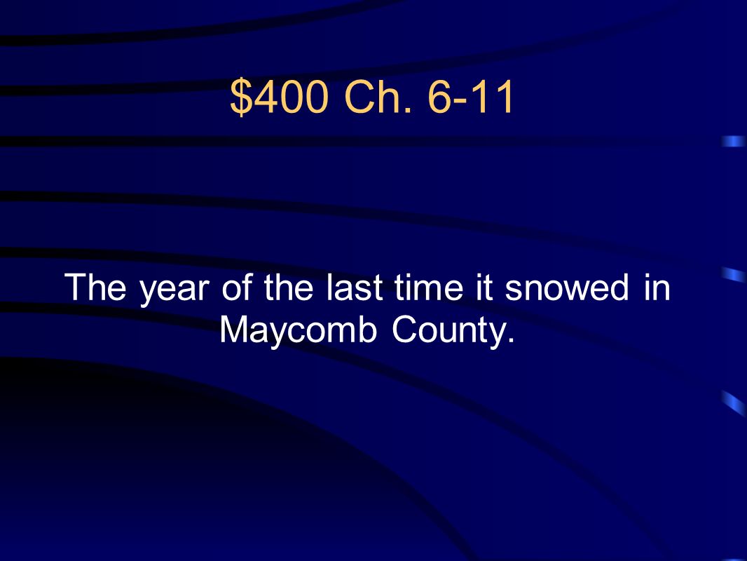 The year of the last time it snowed in Maycomb County.
