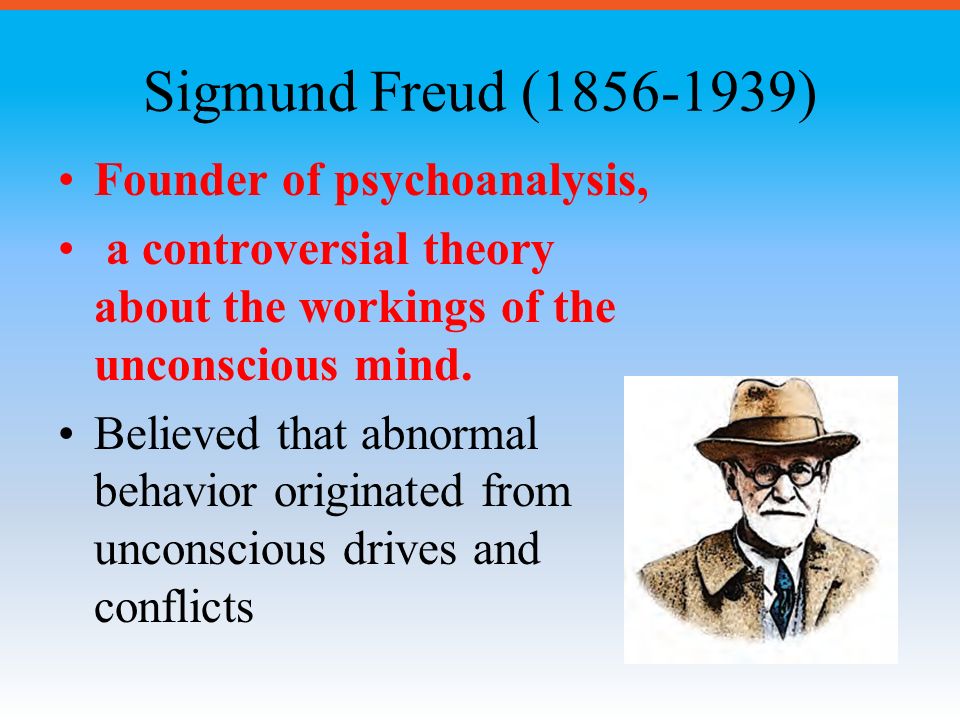 Sigmund Freud ( ) Founder of psychoanalysis,