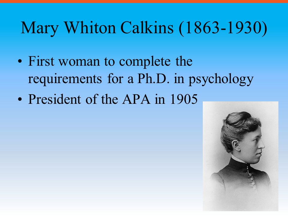 Mary Whiton Calkins ( )