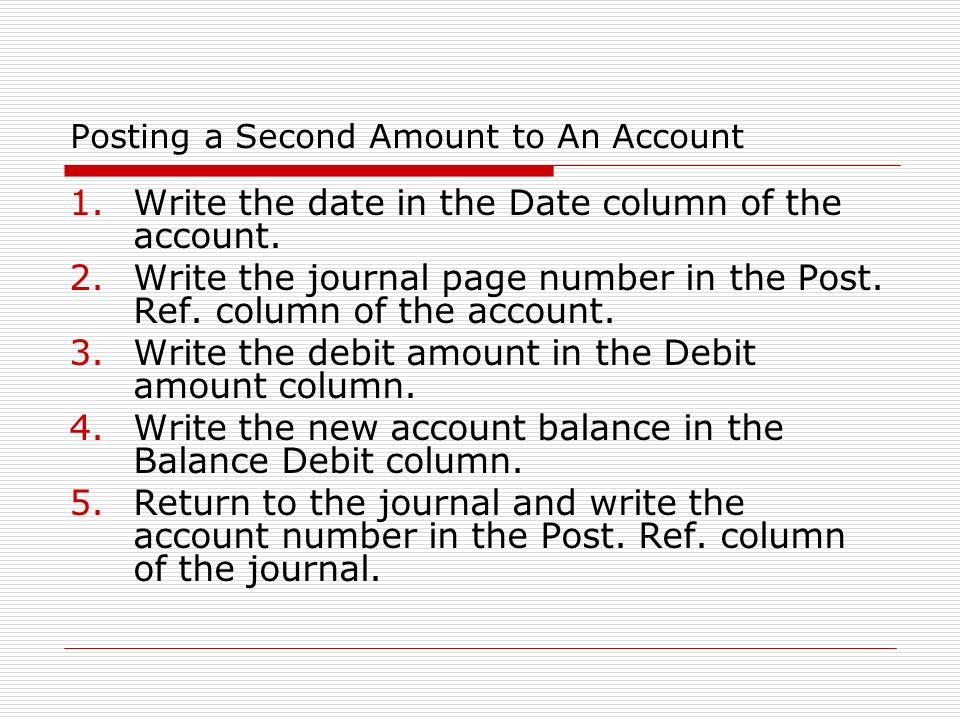 Posting a Second Amount to An Account