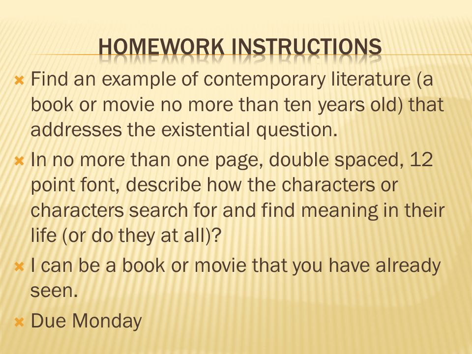 Homework Instructions