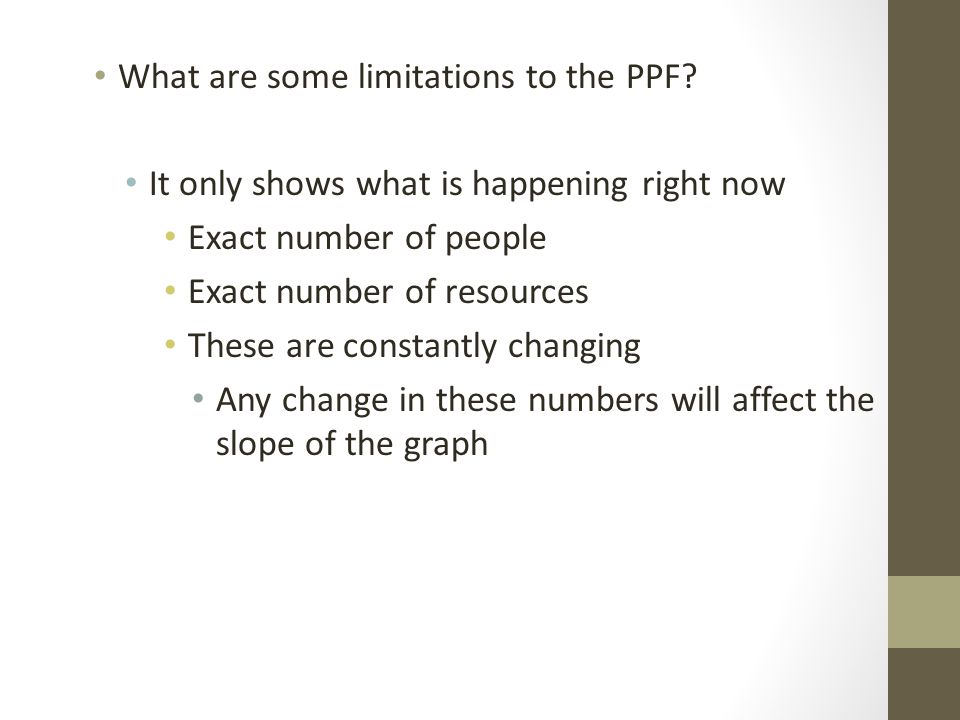 What are some limitations to the PPF