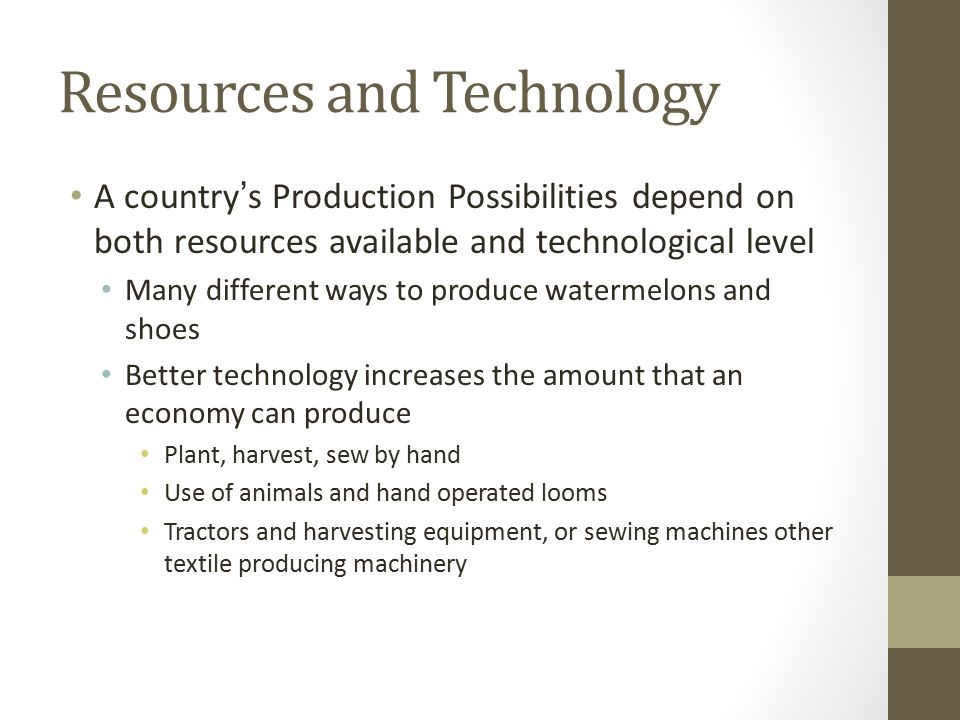 Resources and Technology