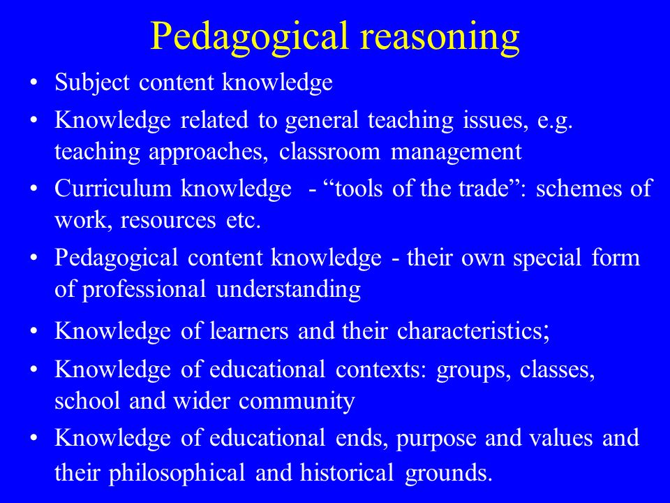 Pedagogical reasoning