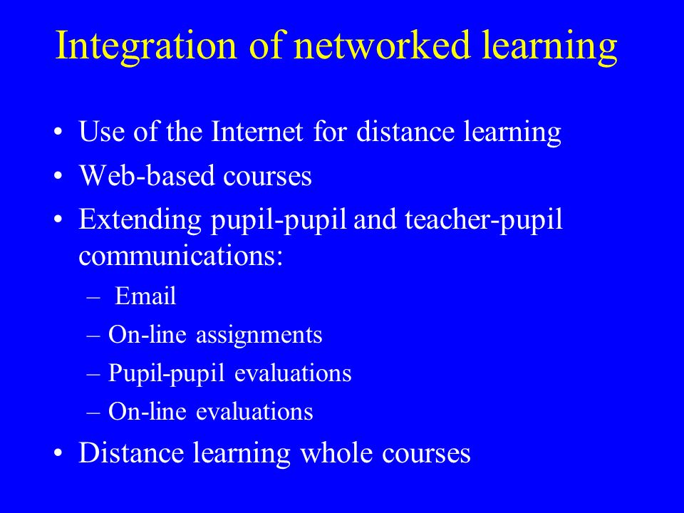 Integration of networked learning