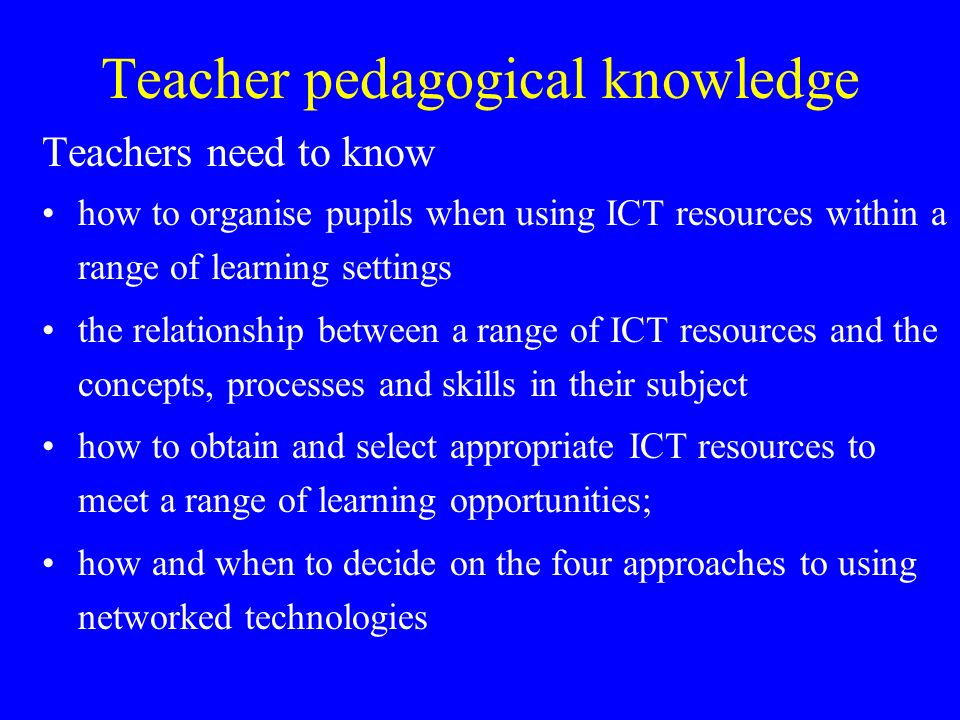 Teacher pedagogical knowledge