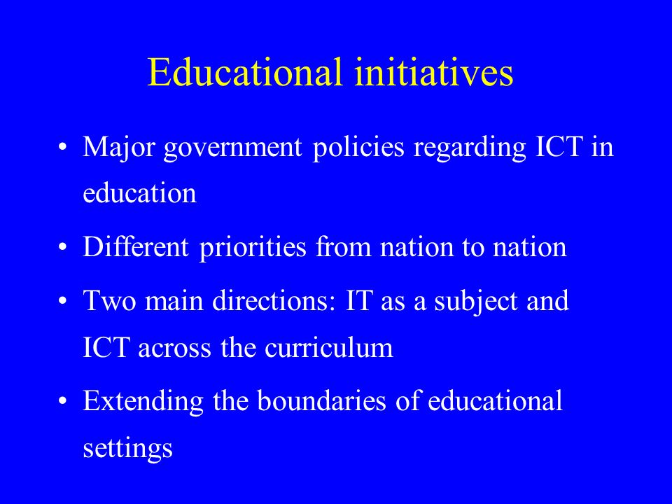 Educational initiatives