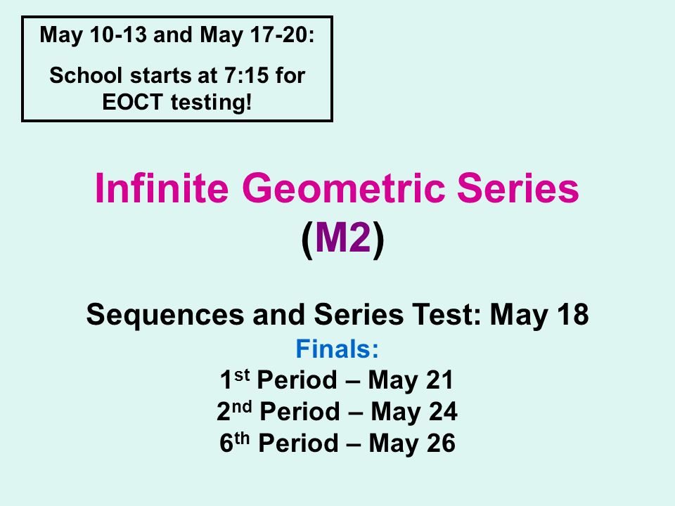Infinite Geometric Series (M2)