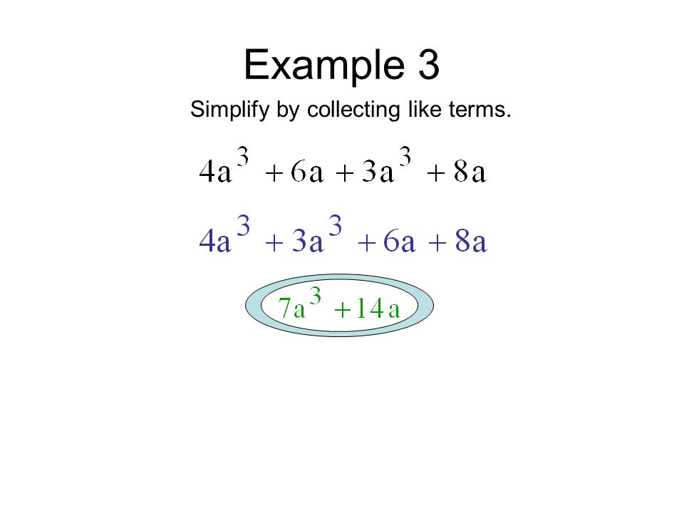 Simplify by collecting like terms.