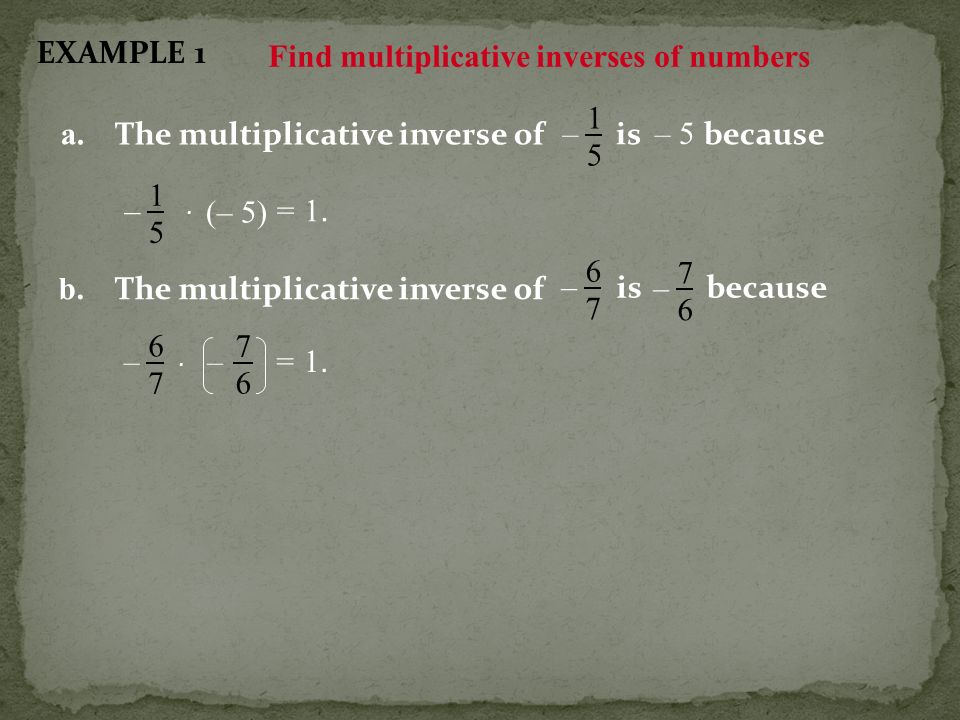 Find multiplicative inverses of numbers