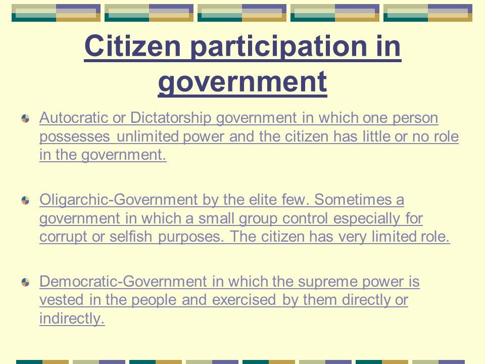 Citizen participation in government