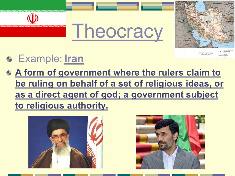 Theocracy Example: Iran