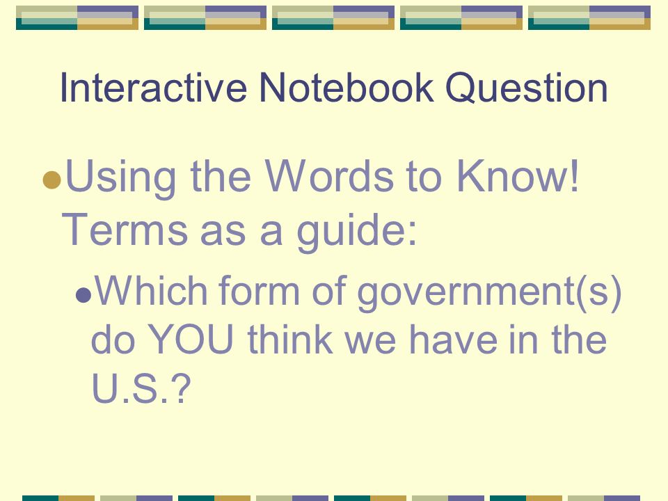 Interactive Notebook Question