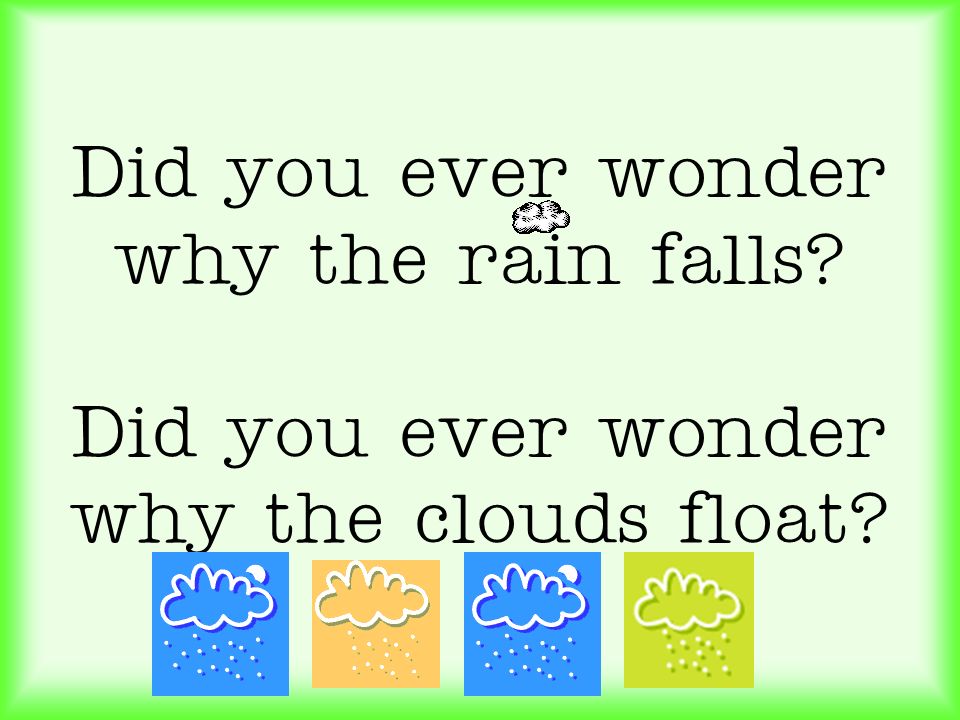 Did you ever wonder why the rain falls