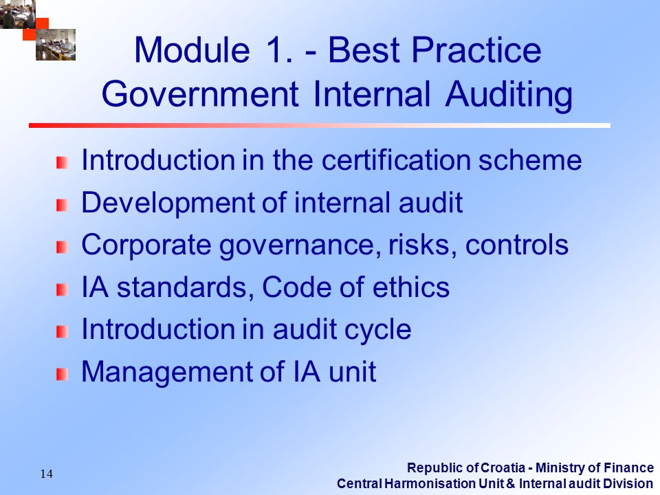 Module 1. - Best Practice Government Internal Auditing