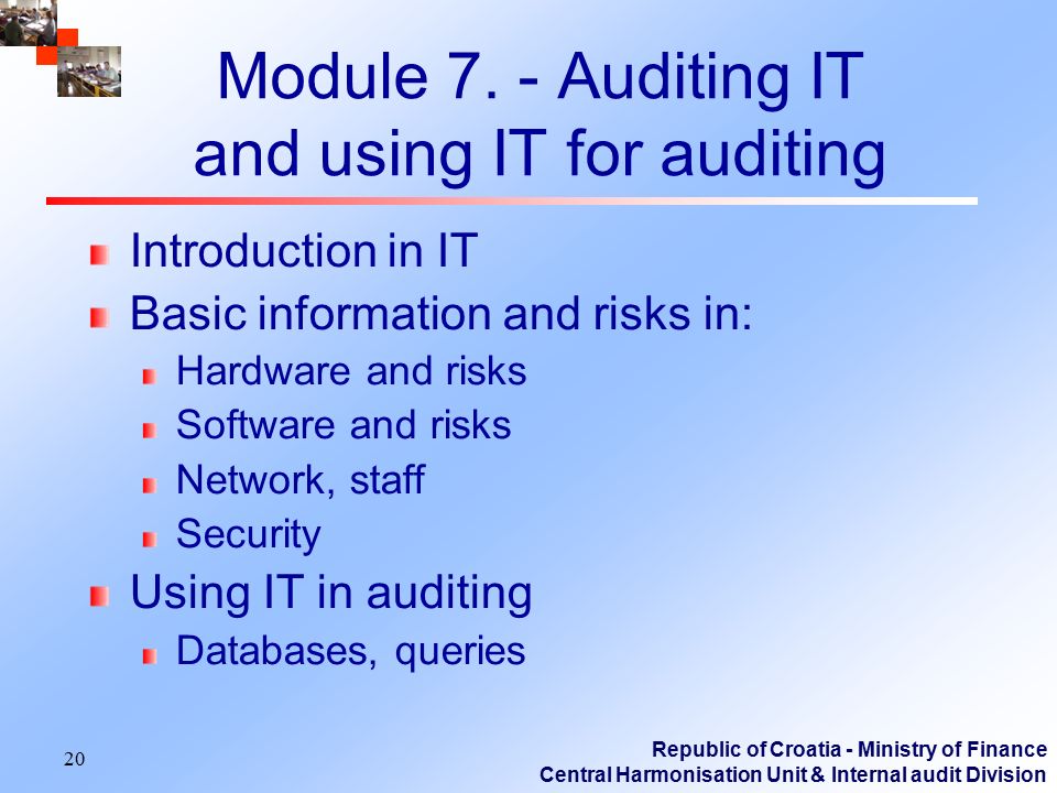 Module 7. - Auditing IT and using IT for auditing