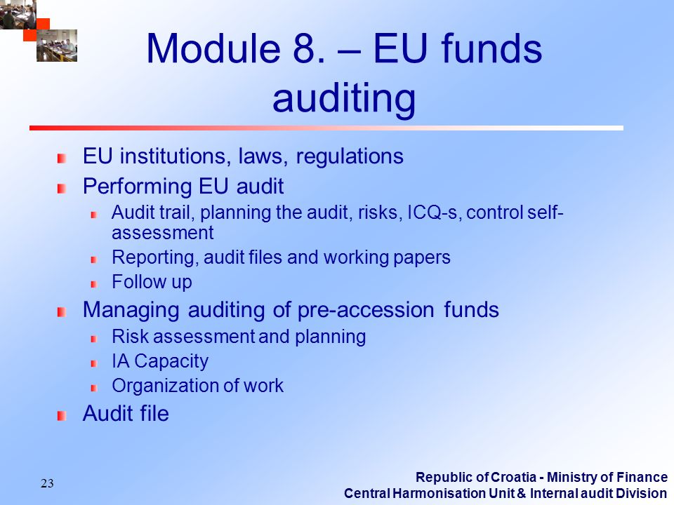 Module 8. – EU funds auditing